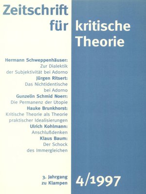 cover image of Zeitschrift für kritische Theorie / Zeitschrift für kritische Theorie, Heft 4